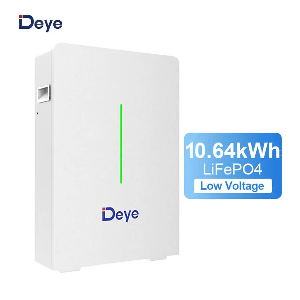 Deye RW-F10.2-B Stackable Wall Mounted 10.2kWh LiFePO4 Battery System Smart BMS Protected CAN Communication