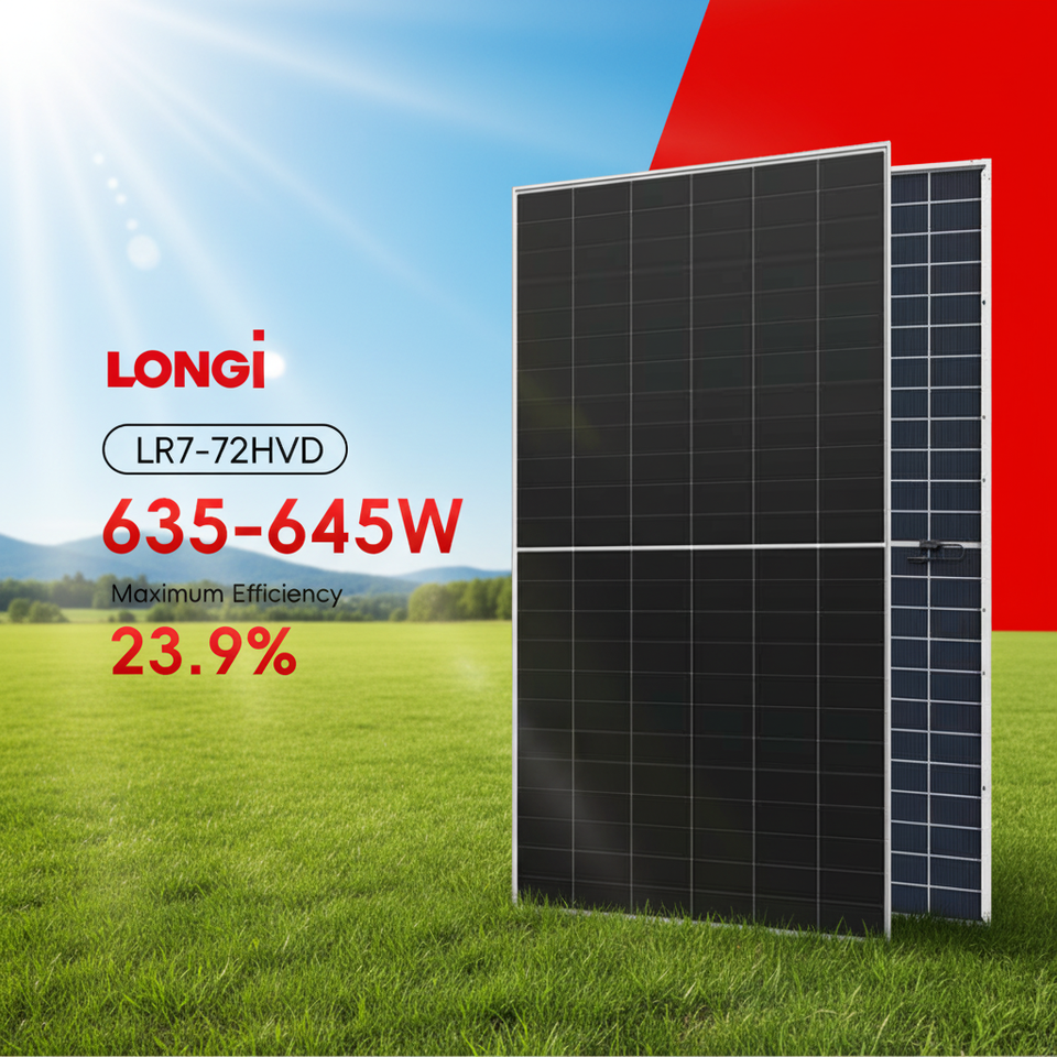 Longi N Type Bifacial Solar Panel 635W 640W 645W PV Modules for Home and Commercial Solar System