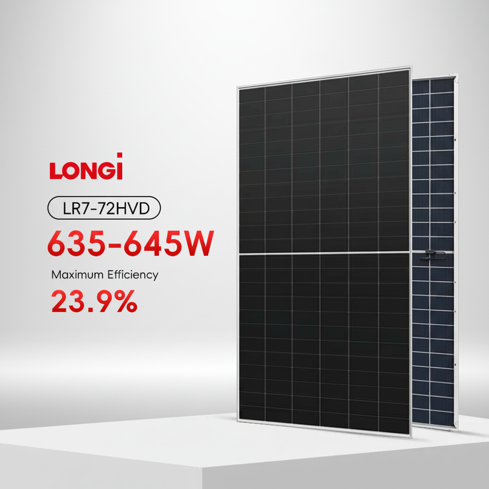 Longi Ready Stock  635W 640W 645W Monocrystalline Bifacial Solar Panel N Type PV Modules for Home Use