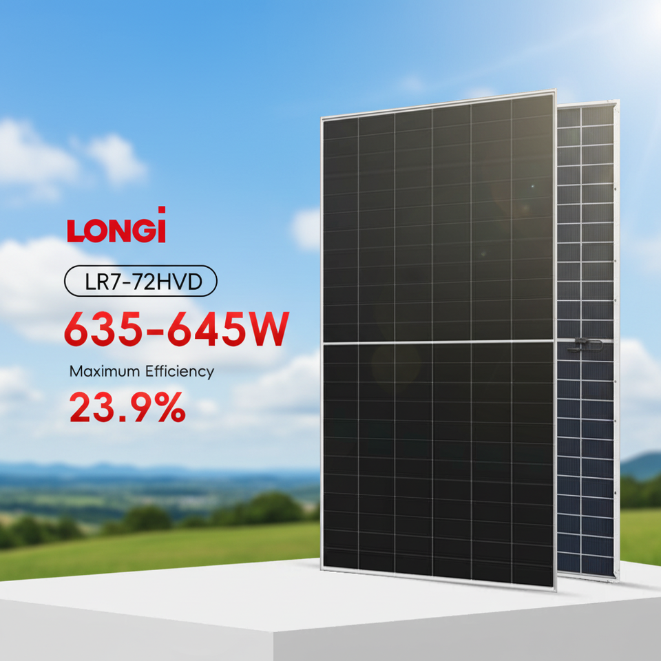 Longi N Type Solar Panel 635 to 645W Monocrystalline PV Modules for Rooftop Installation