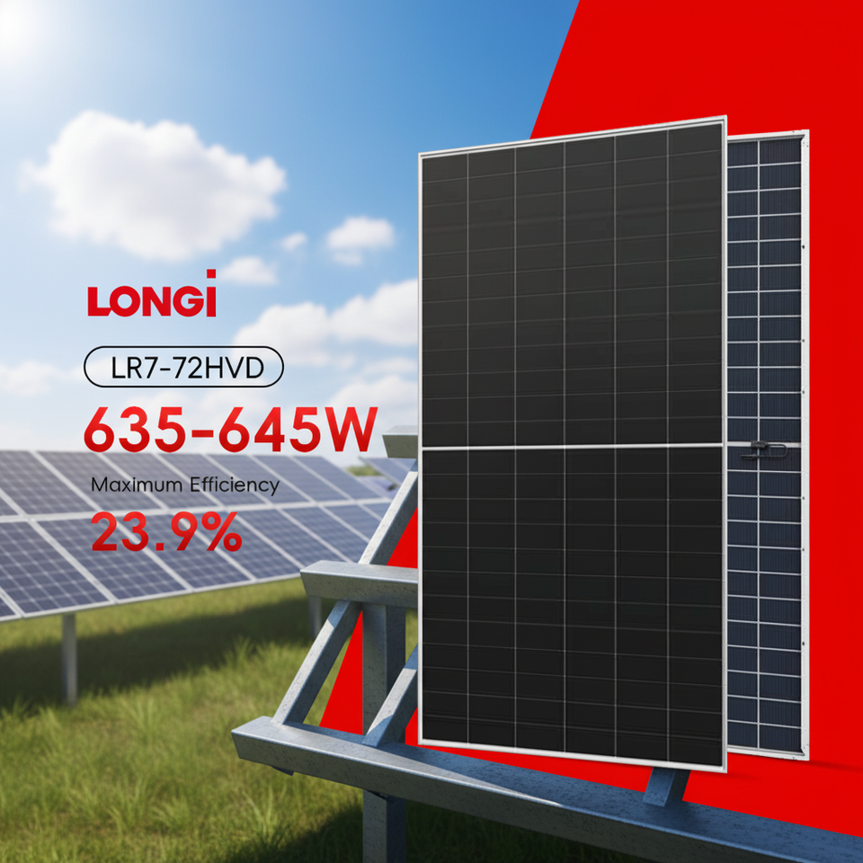 Longi  635 to 645W Solar Panel N Type Mono Photovoltaic Modules for Home Rooftop and Commercial Solar System