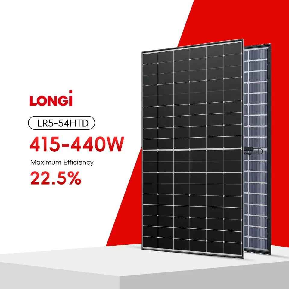 Eu Warehouse Stock Longi Bifacial Solar Panel BC Cell Technology 415W 420W 430W 440W for Solar System