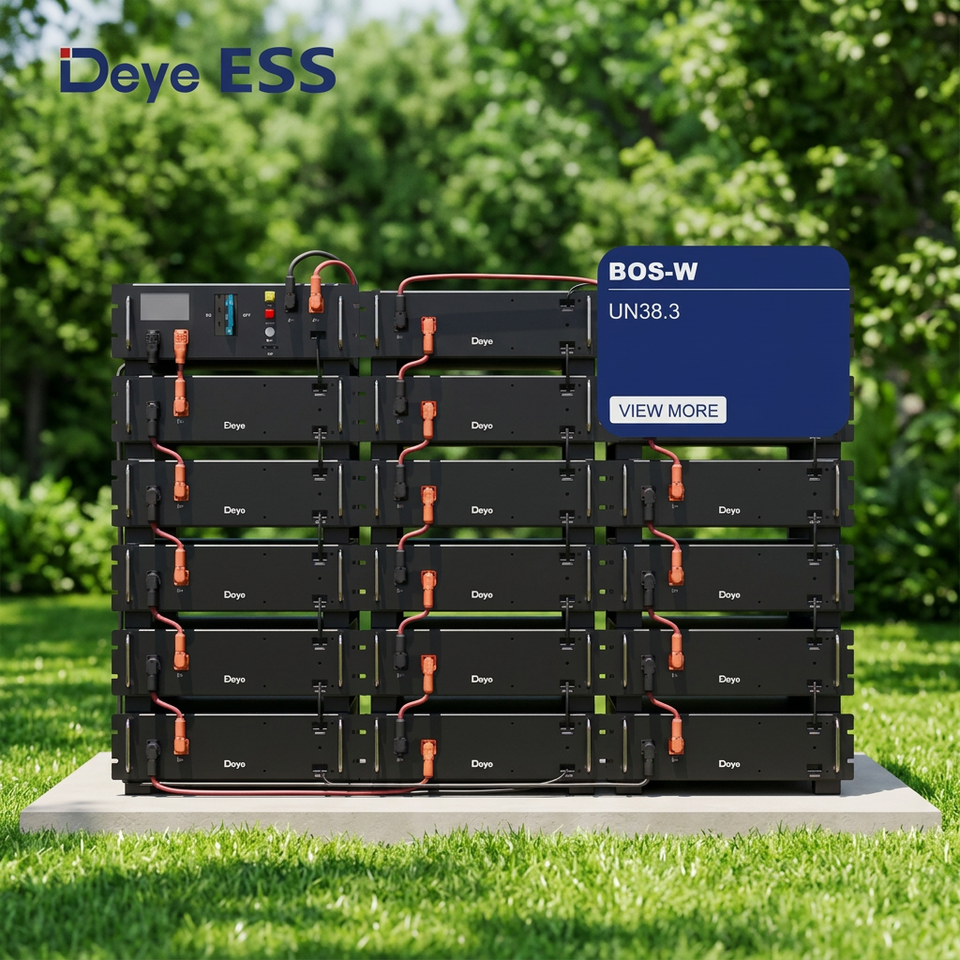 Deye BOS-W LiFePO4 Battery Pack 100Ah 5.12kWh Solar Energy Storage System Support Parallel Expansion and Remote Upgrade