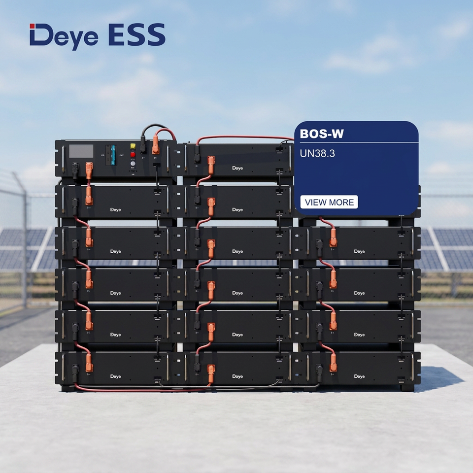 Deye BOS-W 5.12kWh 100Ah LiFePO4 Lithium Battery Pack Solar System with Smart Protection and 6000 Cycles Long Life