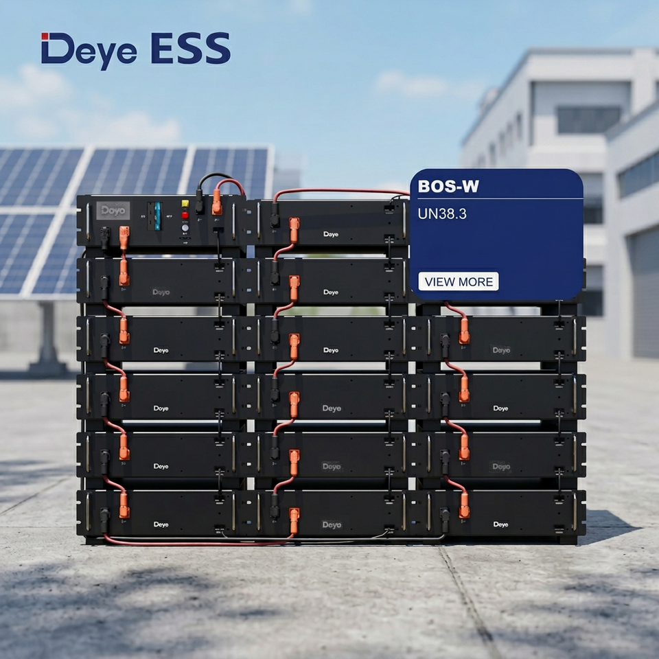 Deye BOS-W LiFePO4 Lithium Battery Pack 5.12kWh 100Ah Solar Energy Storage System for Home and Commercial Use