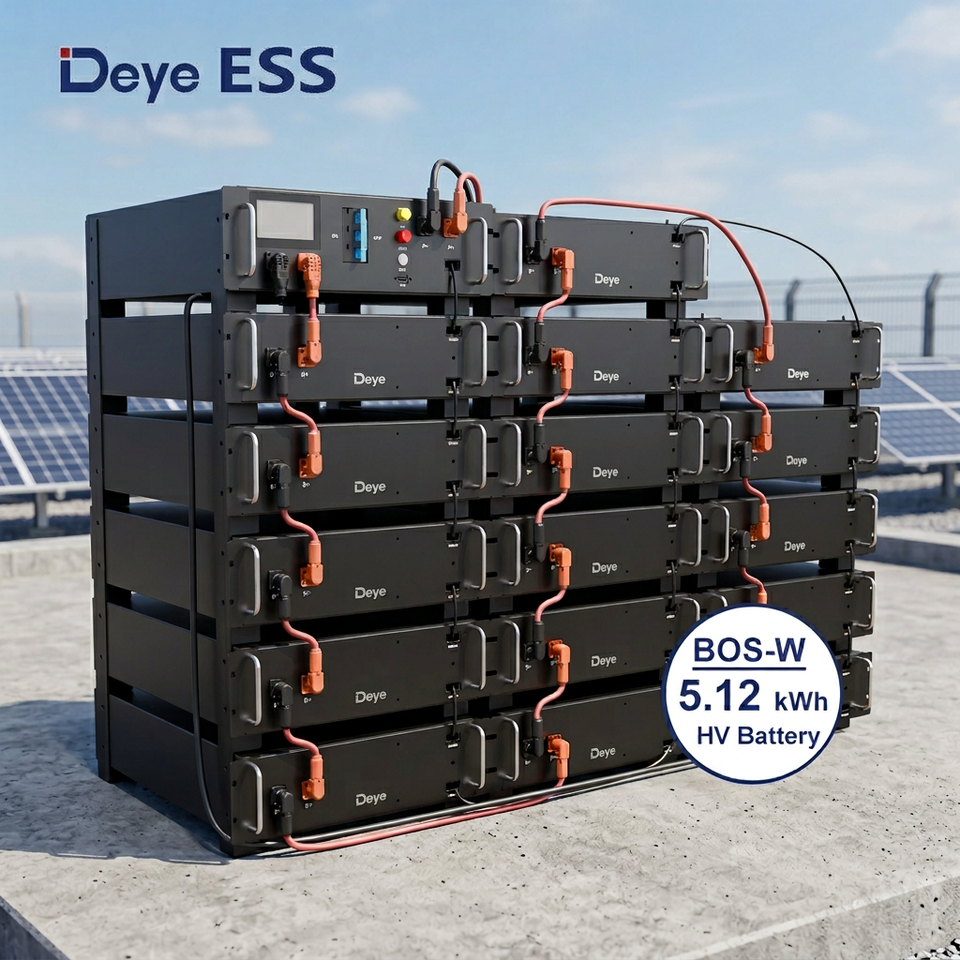 Deye BOS-W LiFePO4 Lithium Battery Pack 5.12kWh 100Ah Solar Energy Storage System Support Parallel Expansion