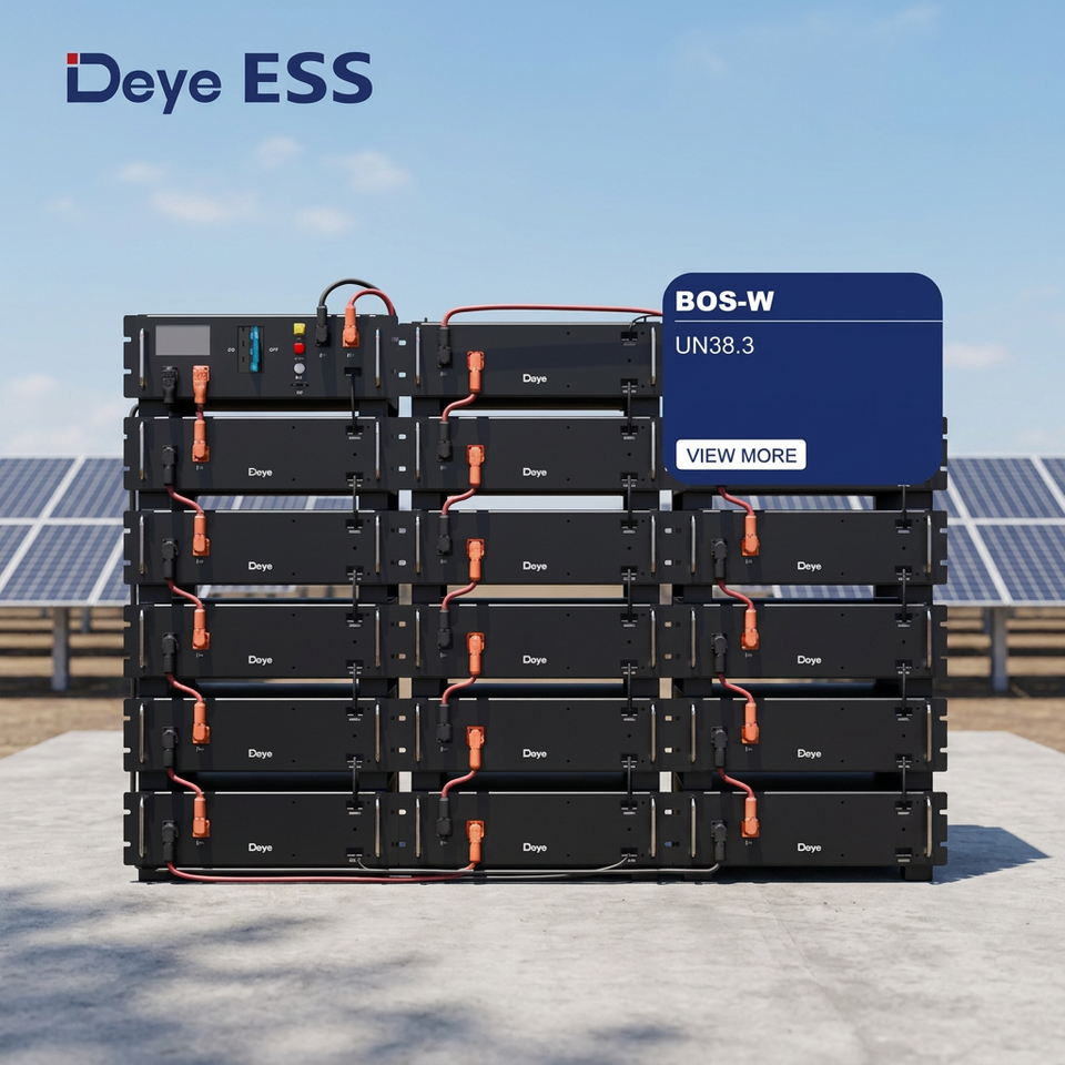 Deye BOS-W 100Ah 5.12kWh LiFePO4 Battery Pack Solar Energy Storage System with Smart Protection Design
