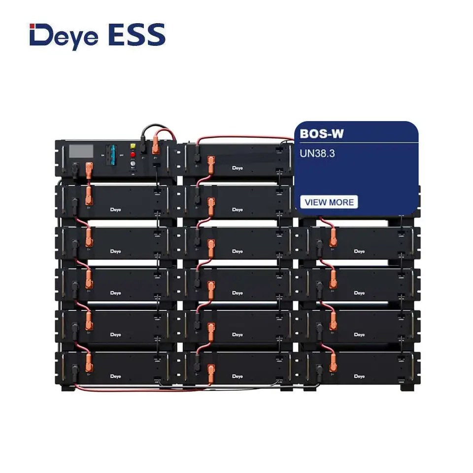 Deye BOS-W LiFePO4 Lithium Battery Pack 5.12kWh 100Ah Solar Energy Storage System Over 6000 Cycles Long Life