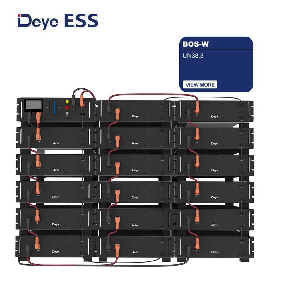 Deye BOS-W 5.12kWh 100Ah LiFePO4 Battery Pack Solar Energy Storage System for Commercial and Industrial UseWh