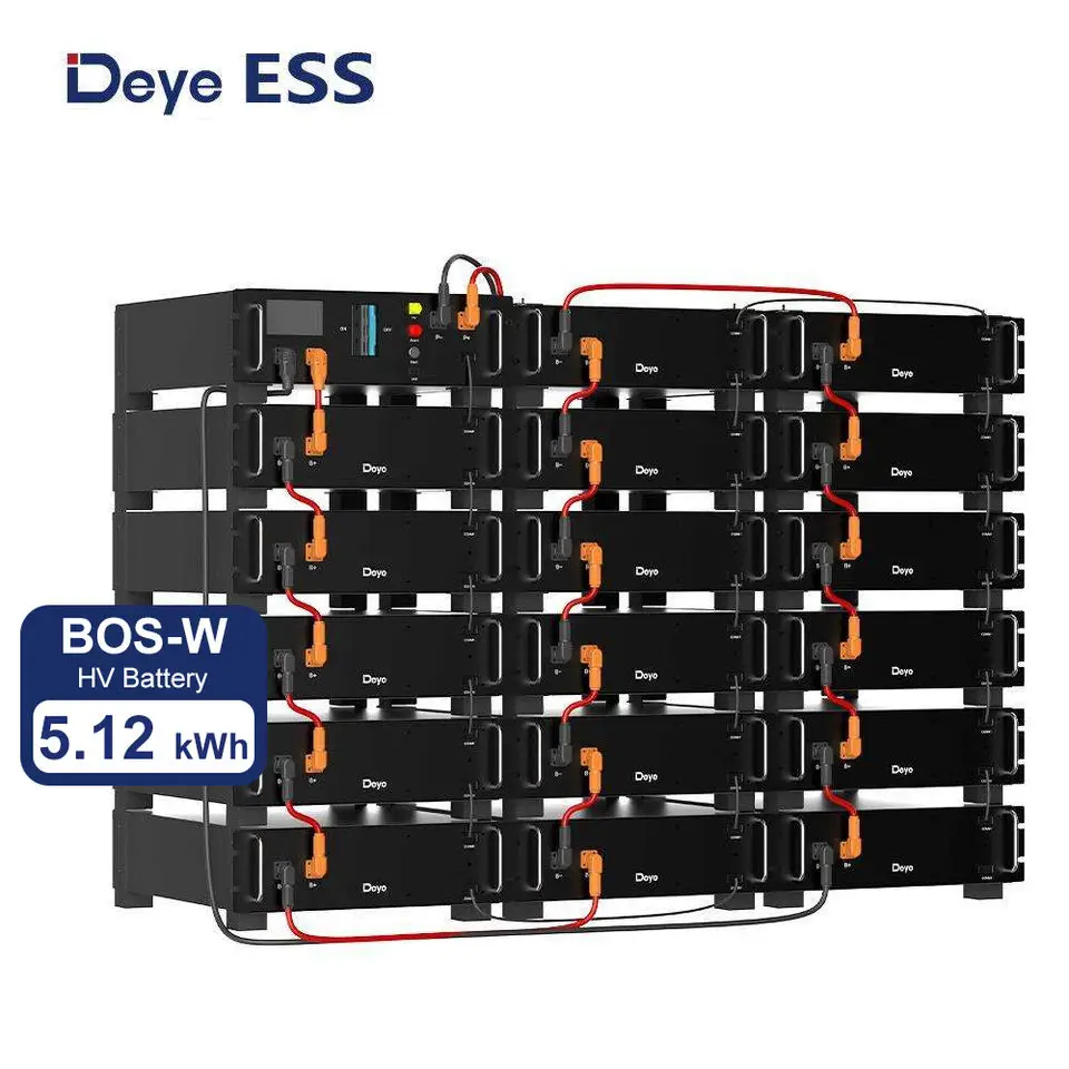 Deye BOS-W 5.12kWh 100Ah LiFePO4 Battery Pack Solar Energy Storage System CE UN38.3 Certified
