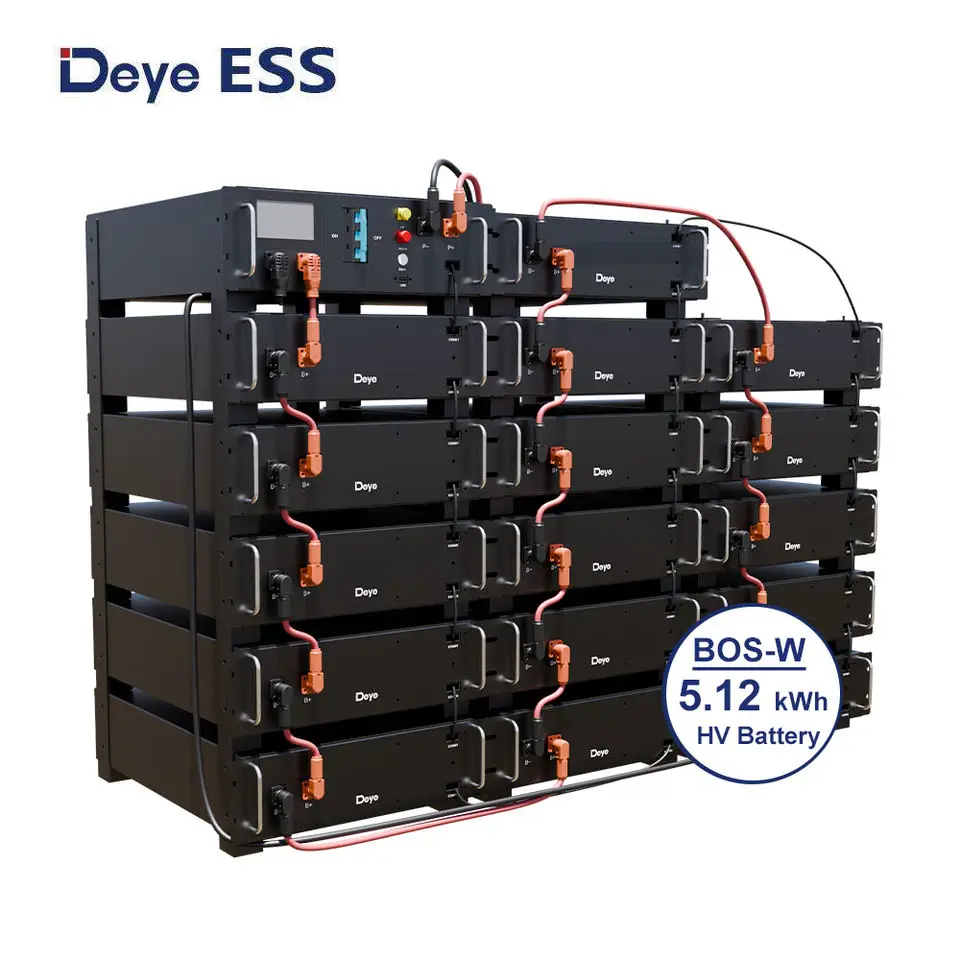 Deye BOS-W LiFePO4 Lithium Battery Pack 5.12kWh 100Ah Solar Energy Storage System with 6000 Cycles