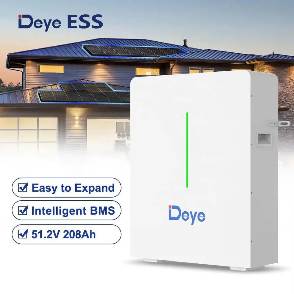 DEYE 200AH 10kwh 51.2V Power Wall Battery RW-F10.2 IP65 Wall-Mounted LFP Battery 6000 Cycle Life 10-Year