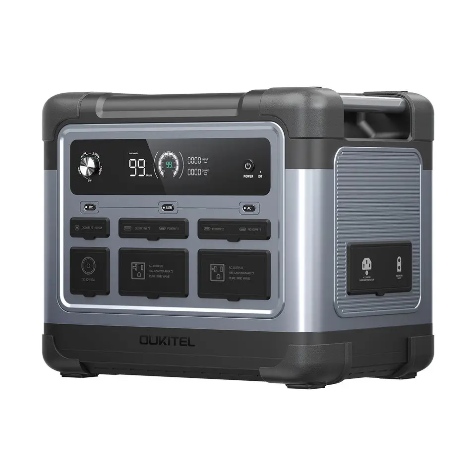 2008Wh Long Power Outage Solution Emergency Portable Power Station Solar Generator 1200W