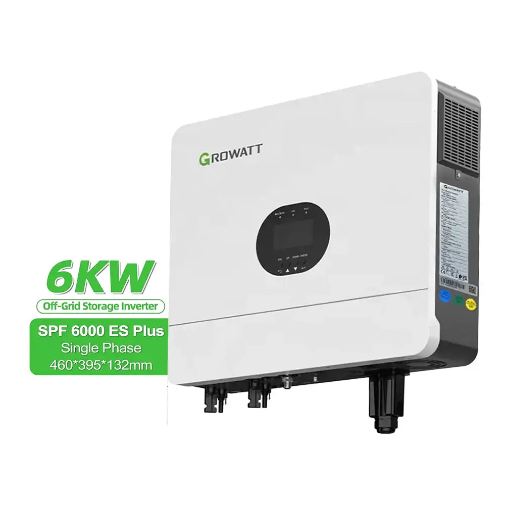 Growatt 6kw SPF6000es 6KW Onduleur solaire monophasé hors réseau pour système d'économie d'énergie domestique