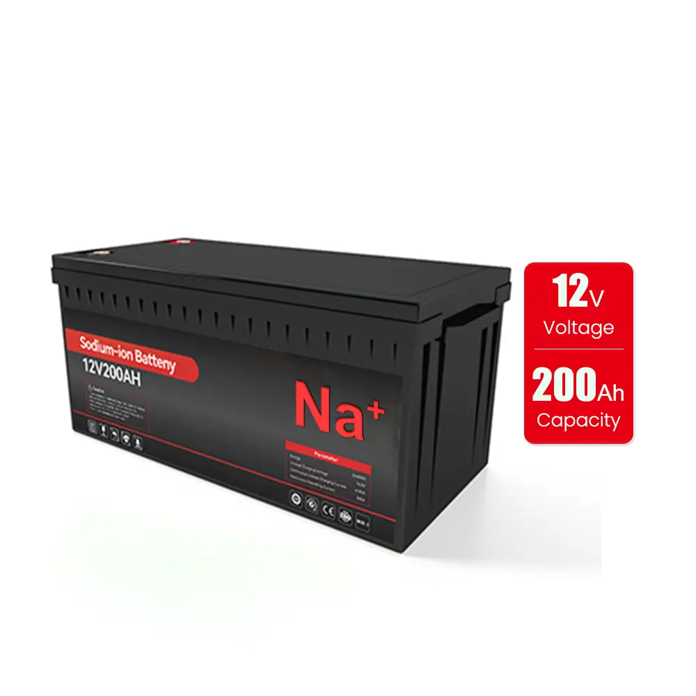 Batterie au sodium-ion Amosolar 12V 200Ah, 5000 cycles, puissance de sortie élevée, plage de température pour le golf